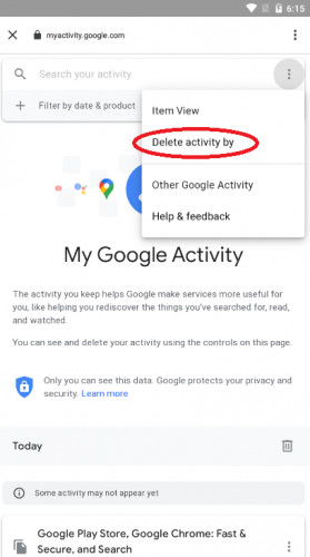 delete google activity on android 4